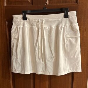 Calia Cream Drawstring Skirt, Sz Large